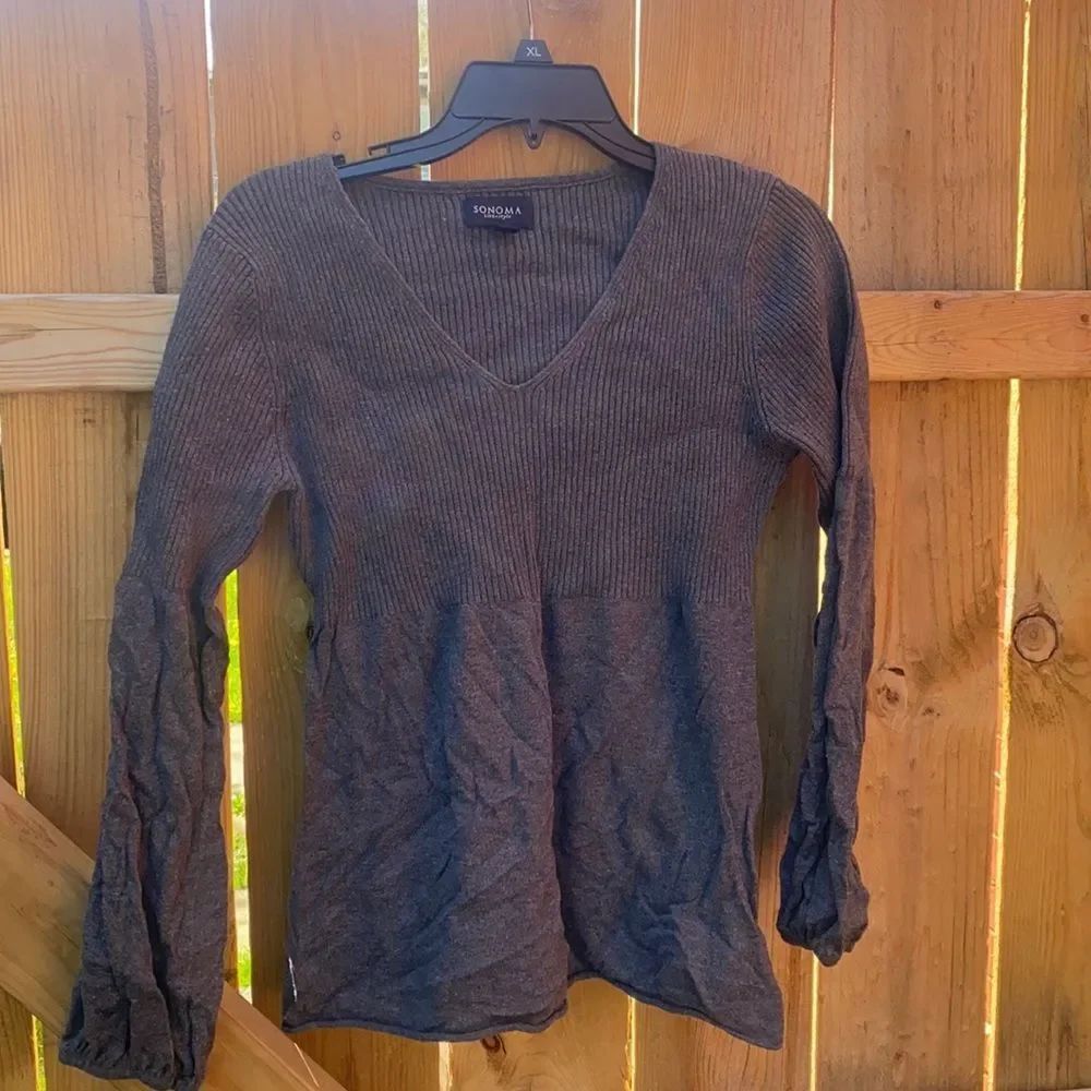 Sonoma gray ribbed top sz. L